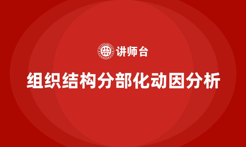 组织结构分部化动因分析