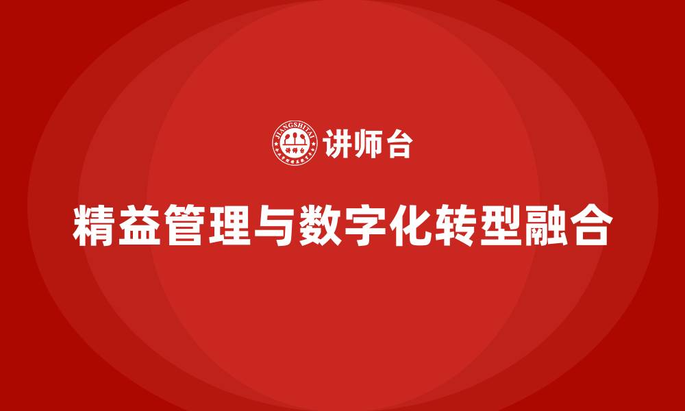 文章精益管理和数字化的缩略图
