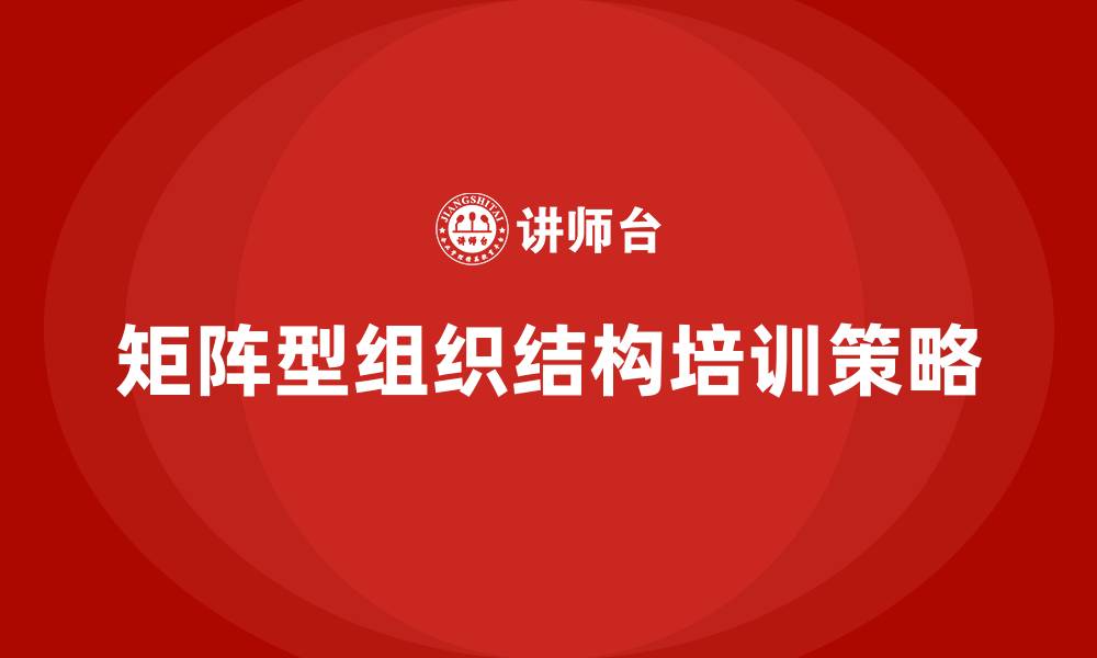 文章矩阵型组织结构的缩略图