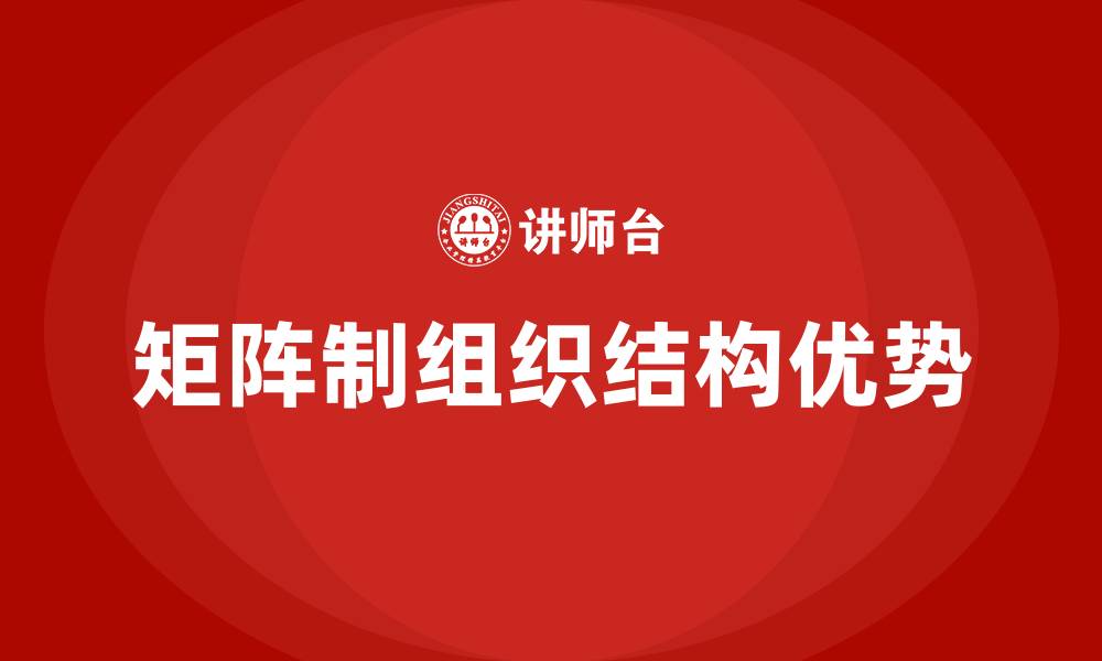 文章矩阵制组织结构的优点是的缩略图
