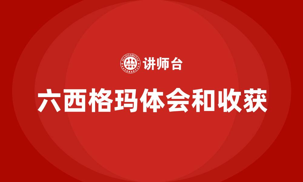 文章六西格玛体会和收获的缩略图