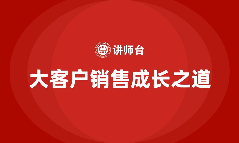 大客户销售成长之道