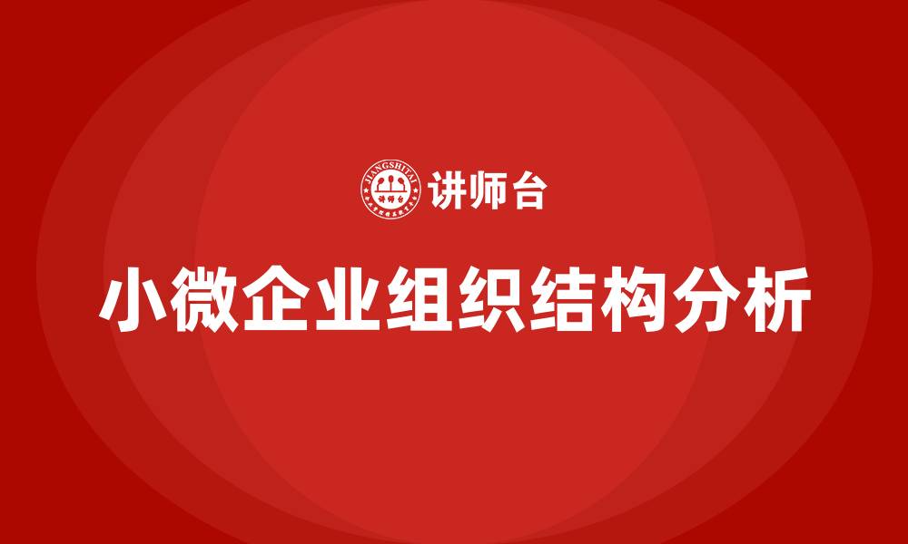 文章小微企业最常见的组织结构的缩略图