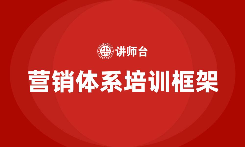 营销体系培训框架