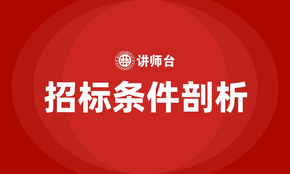 招标条件剖析
