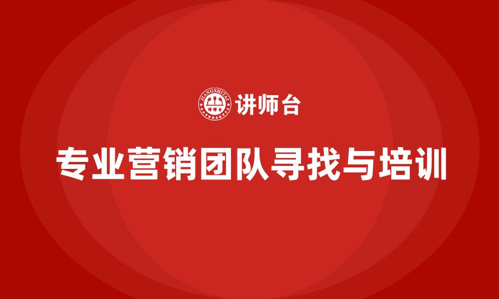 文章专业的营销团队哪里找的缩略图
