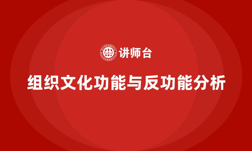 文章组织文化的功能与反功能的缩略图