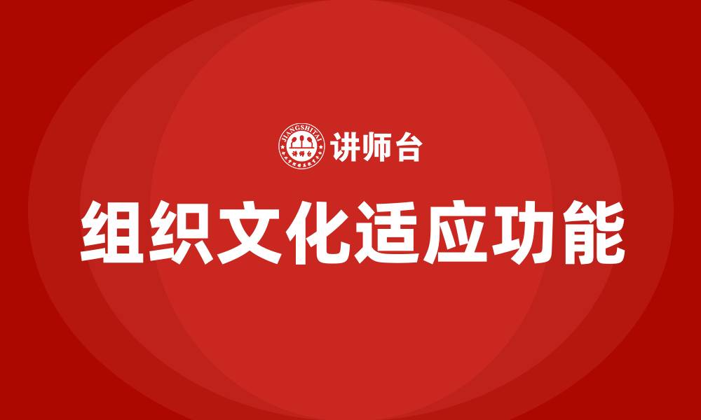 文章组织文化的适应功能的缩略图