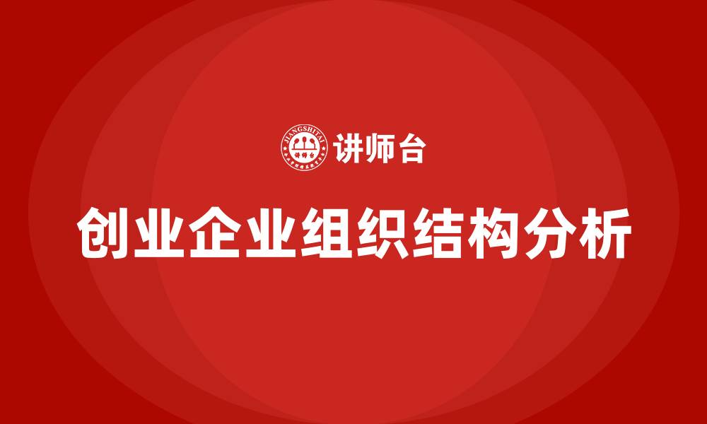 创业企业组织结构分析