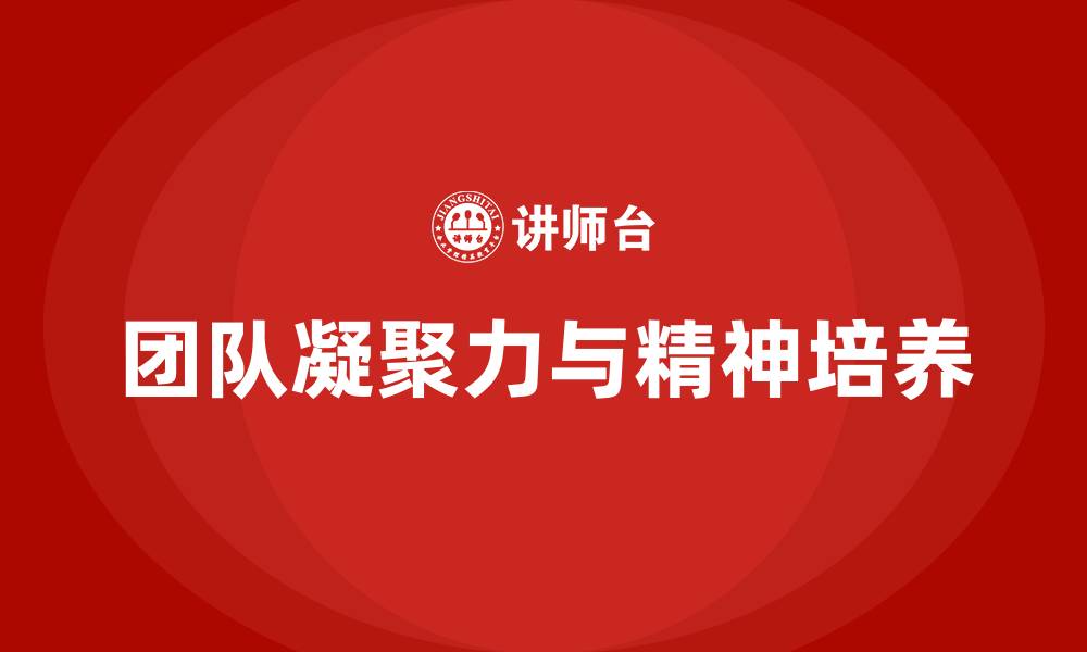团队凝聚力与精神培养