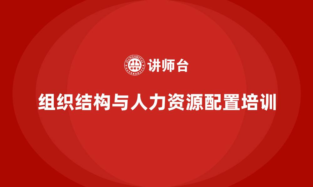 文章公司组织结构及人力资源配置的缩略图
