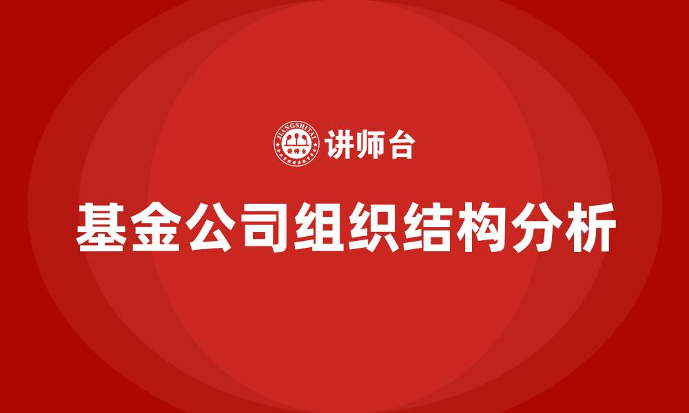 文章基金公司的组织结构的缩略图