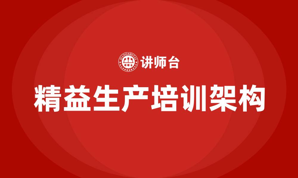 文章精益生产架构的缩略图