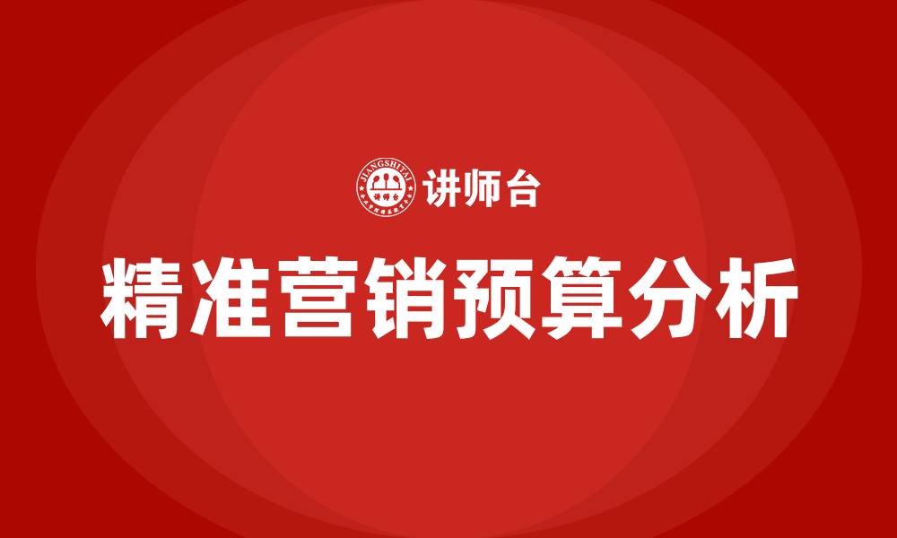精准营销预算分析