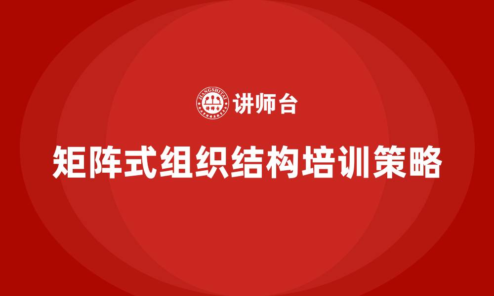 文章矩阵式组织结构的缩略图