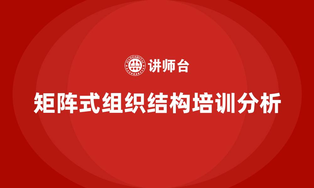 文章矩阵式公司组织结构的缩略图