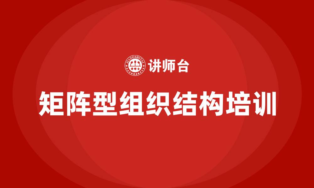 文章矩阵型组织结构例子的缩略图
