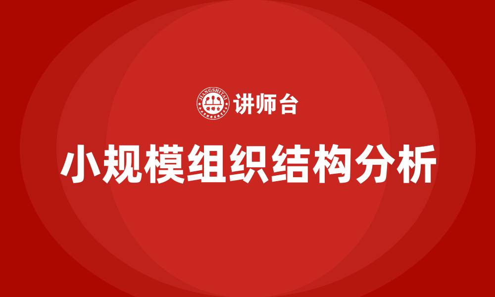 文章小规模的组织使用的组织结构是的缩略图