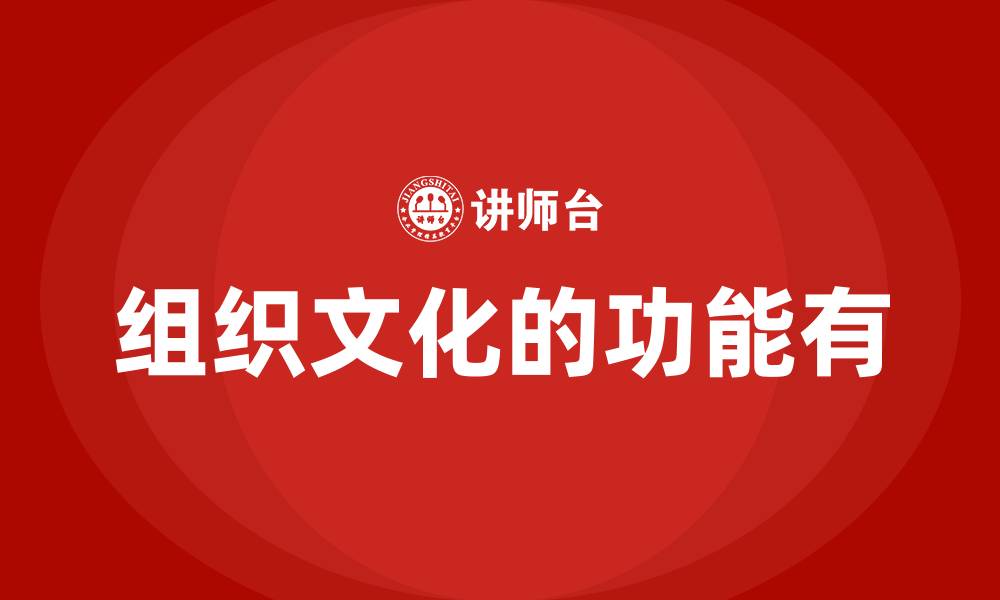 组织文化的功能有