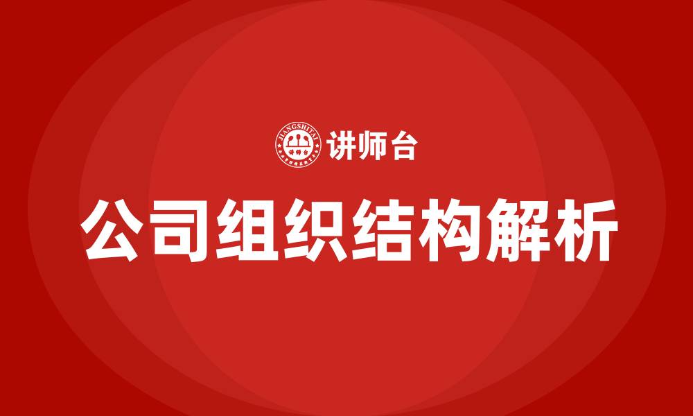 文章公司组织结构解析的缩略图