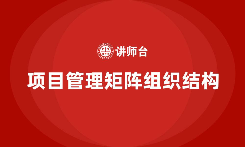文章项目管理矩阵组织结构的缩略图