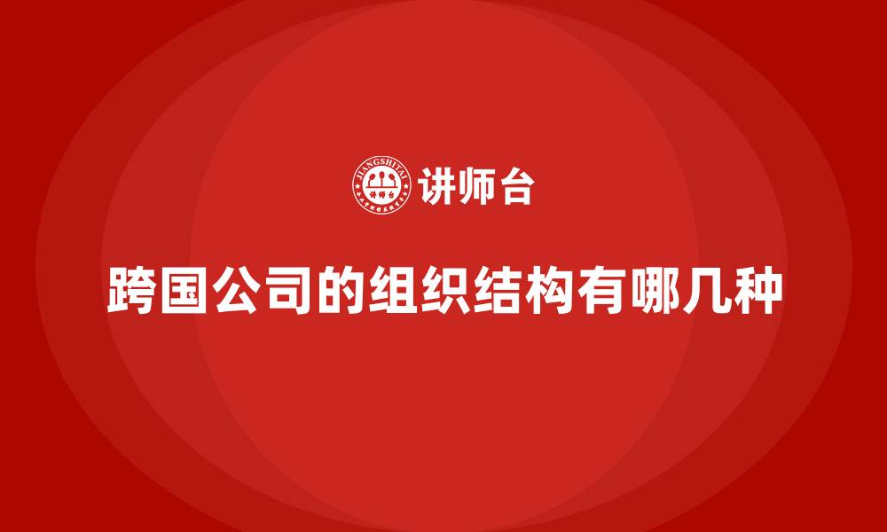 文章跨国公司的组织结构有哪几种的缩略图