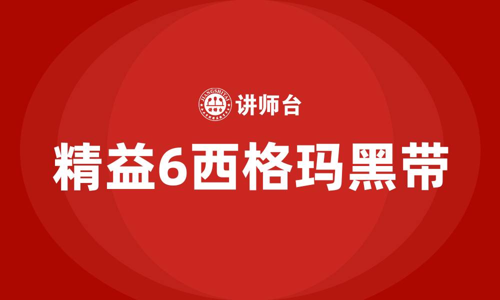 文章精益6西格玛黑带的缩略图