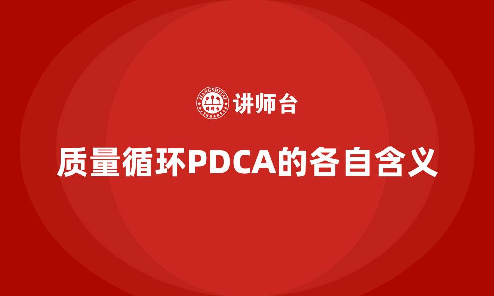 文章质量循环PDCA的各自含义的缩略图