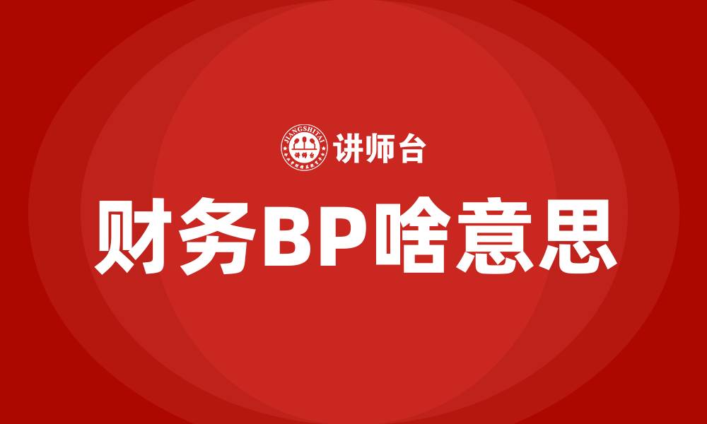 财务BP啥意思