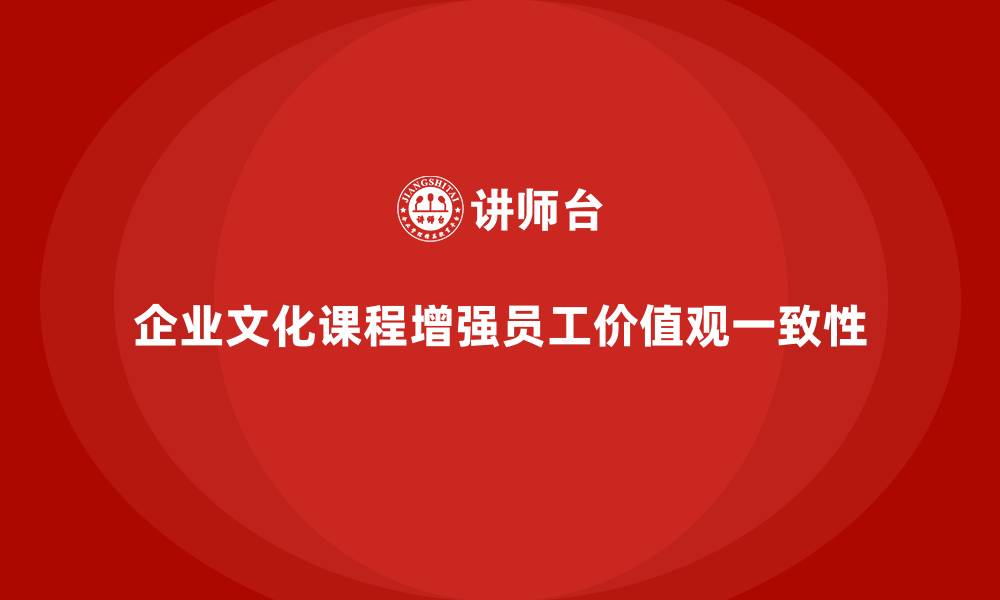 文章企业文化课程帮助员工与企业价值观统一的缩略图