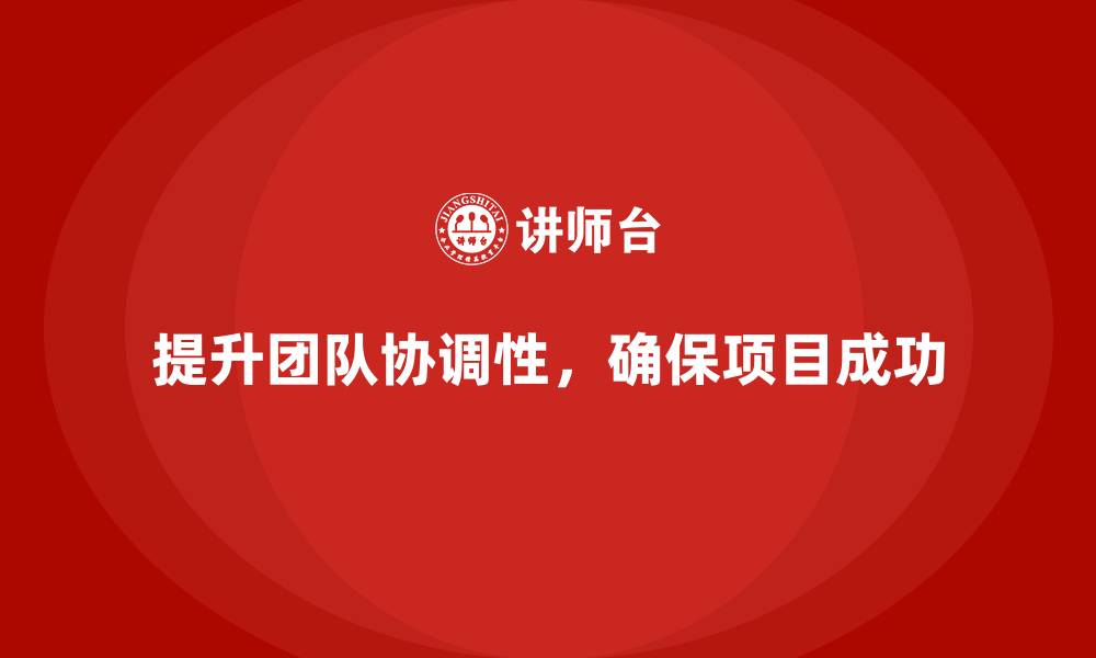 提升团队协调性，确保项目成功