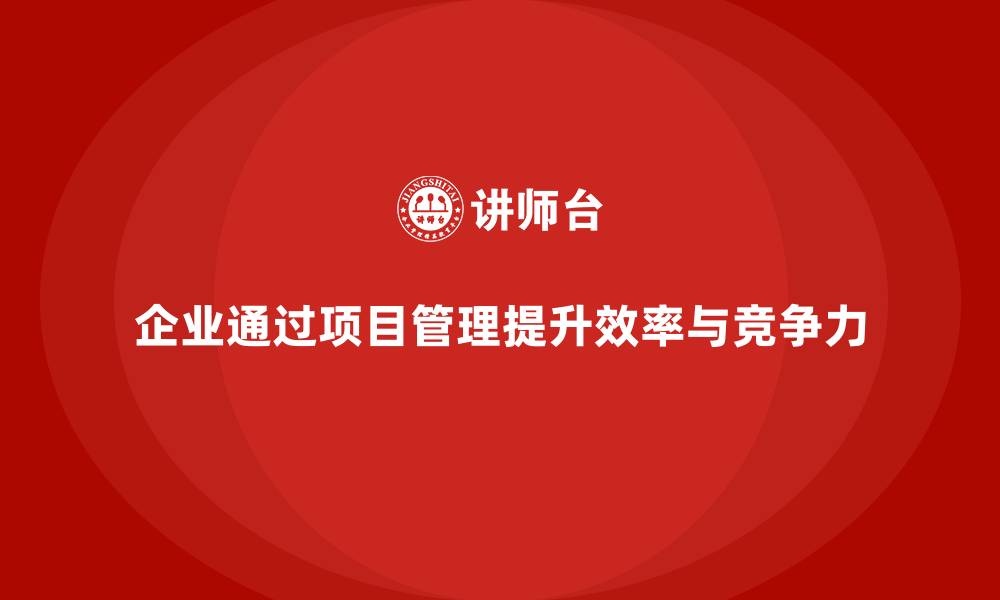 企业通过项目管理提升效率与竞争力