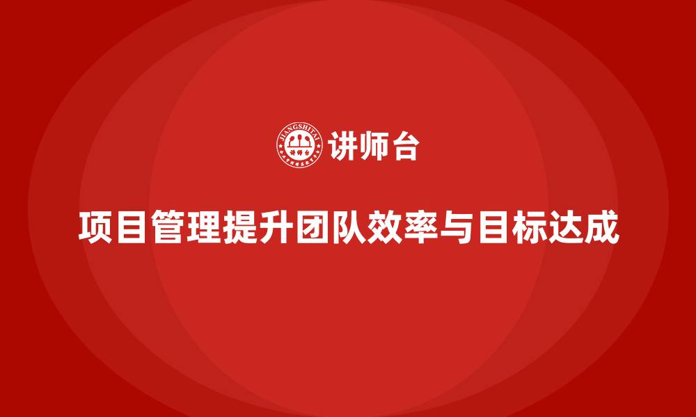 项目管理提升团队效率与目标达成