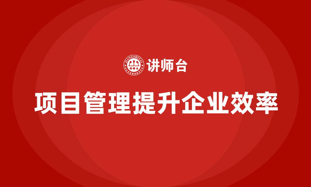 项目管理提升企业效率