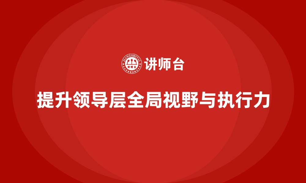提升领导层全局视野与执行力
