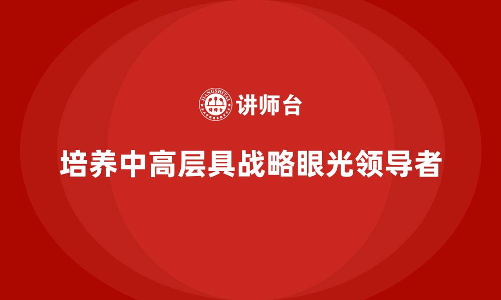 文章中高层培训：如何培养中高层具备战略眼光的领导者的缩略图