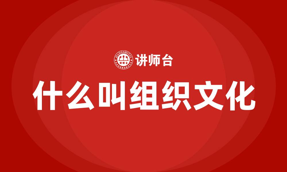 什么叫组织文化