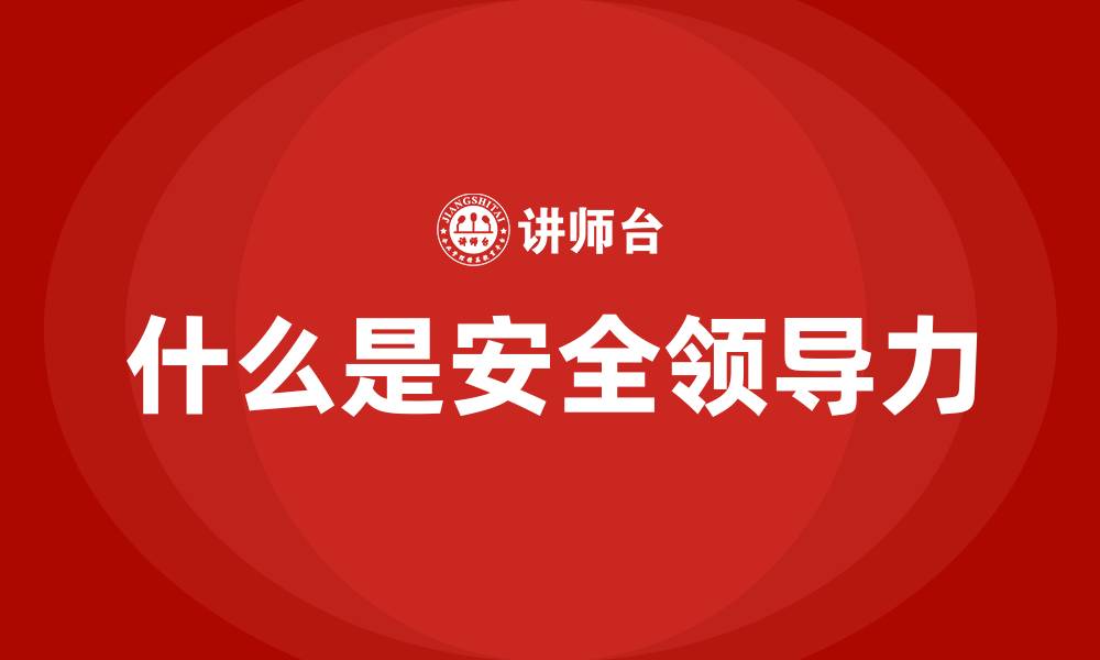 什么是安全领导力