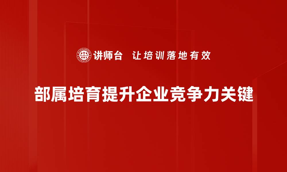 文章有效提升团队绩效的部属培育方法揭秘的缩略图