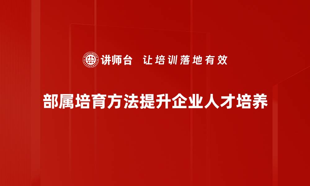 文章优化部属培育方法提升团队绩效的实用策略的缩略图