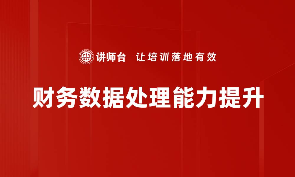 财务数据处理能力提升