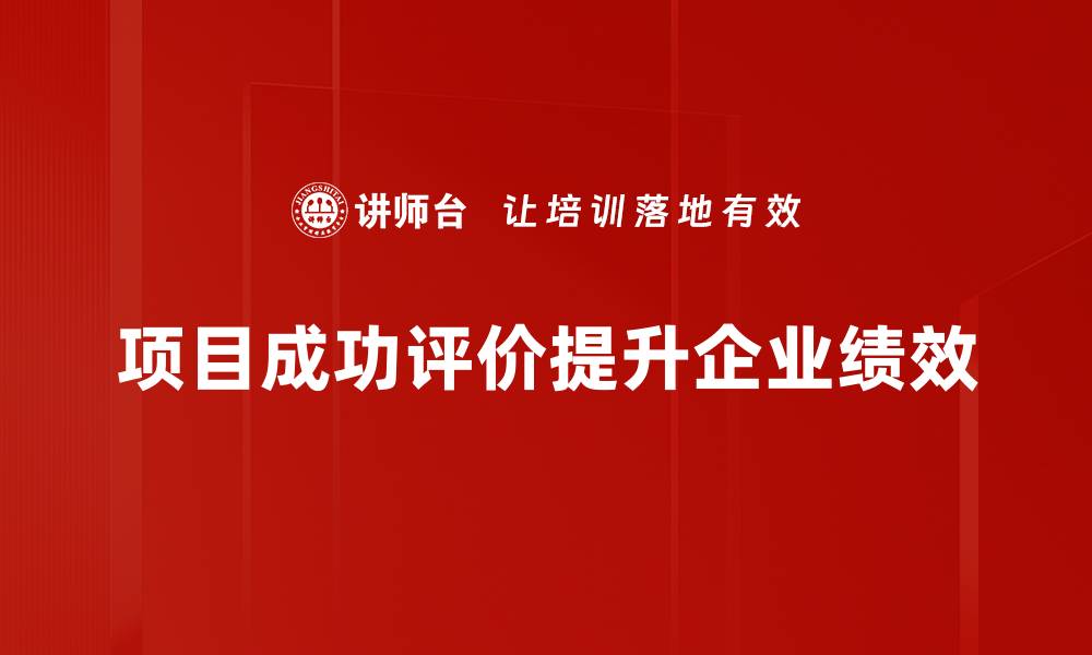 项目成功评价提升企业绩效