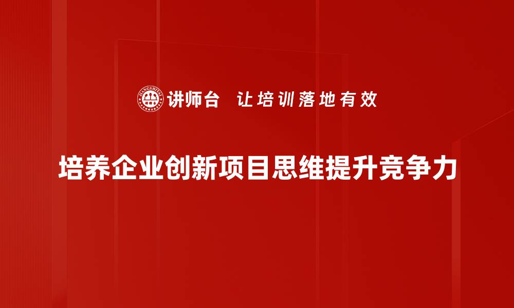 文章创新项目思维助力企业突破瓶颈与发展的缩略图