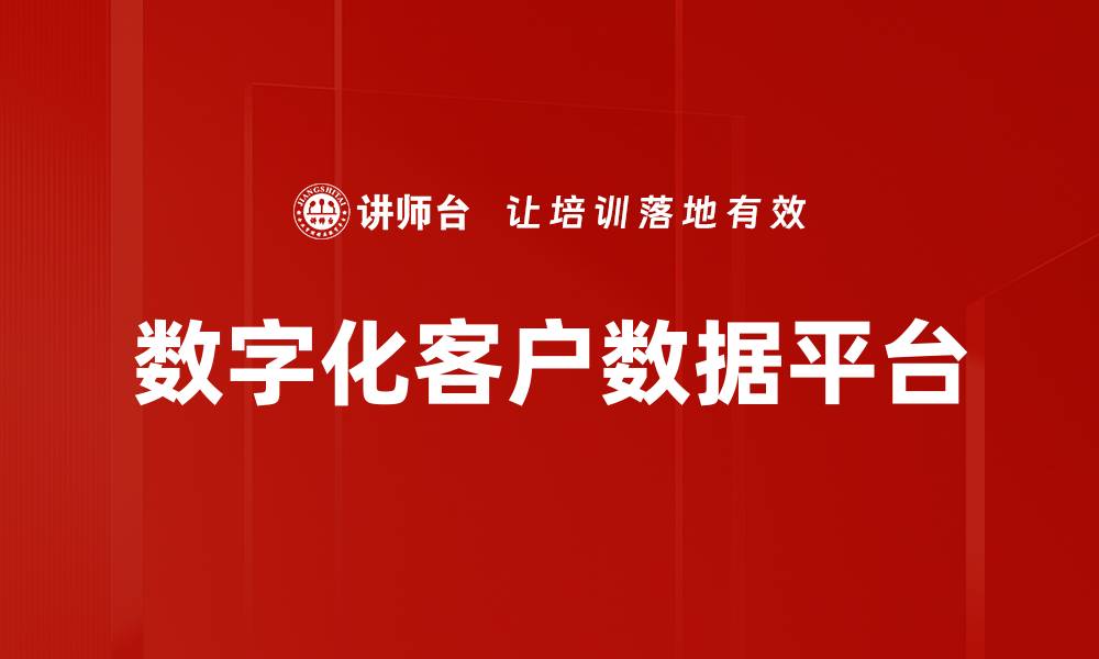 文章数字化客户数据平台助力企业精准营销与决策优化的缩略图