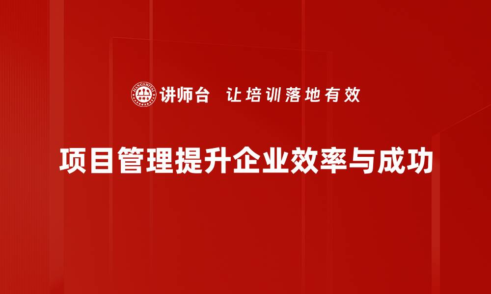 项目管理提升企业效率与成功