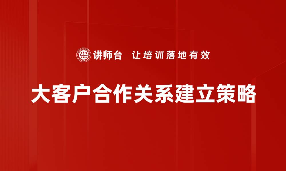 文章建立稳固的大客户合作关系，实现双赢发展策略的缩略图