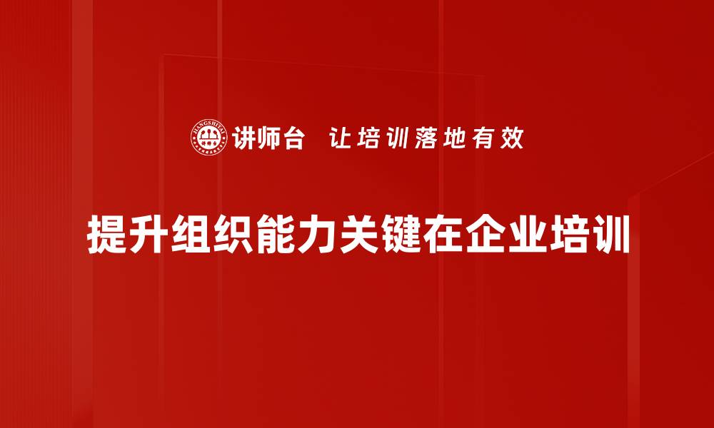 文章提升组织能力的五大关键策略与实践分享的缩略图