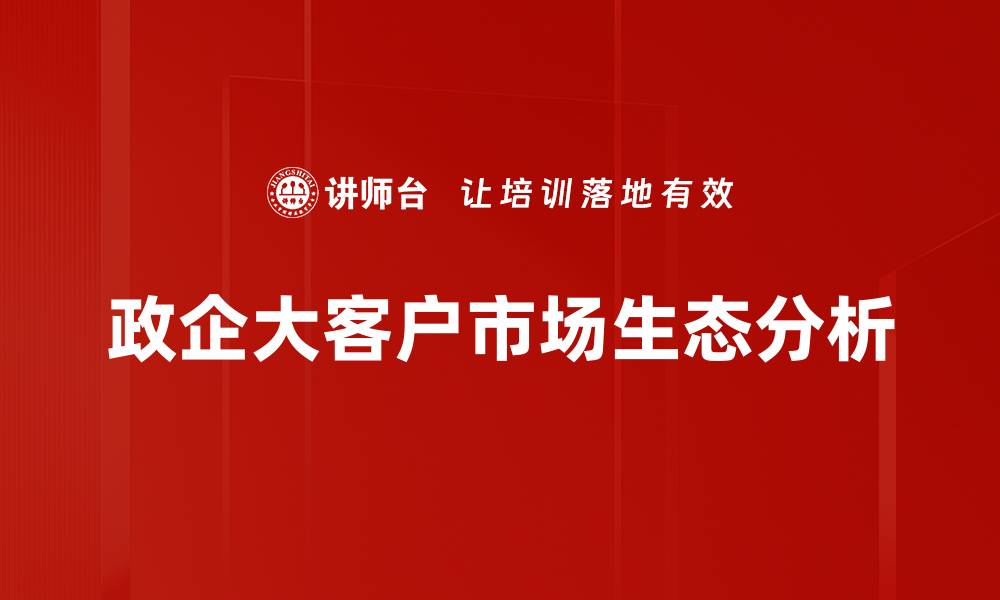 政企大客户市场生态分析
