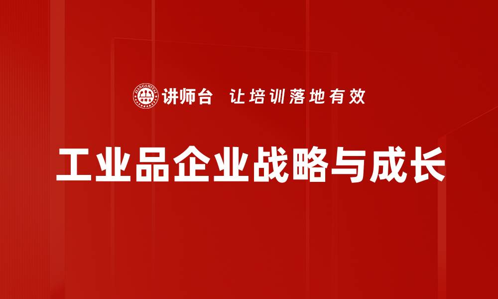 文章提升工业品企业竞争力的关键策略解析的缩略图