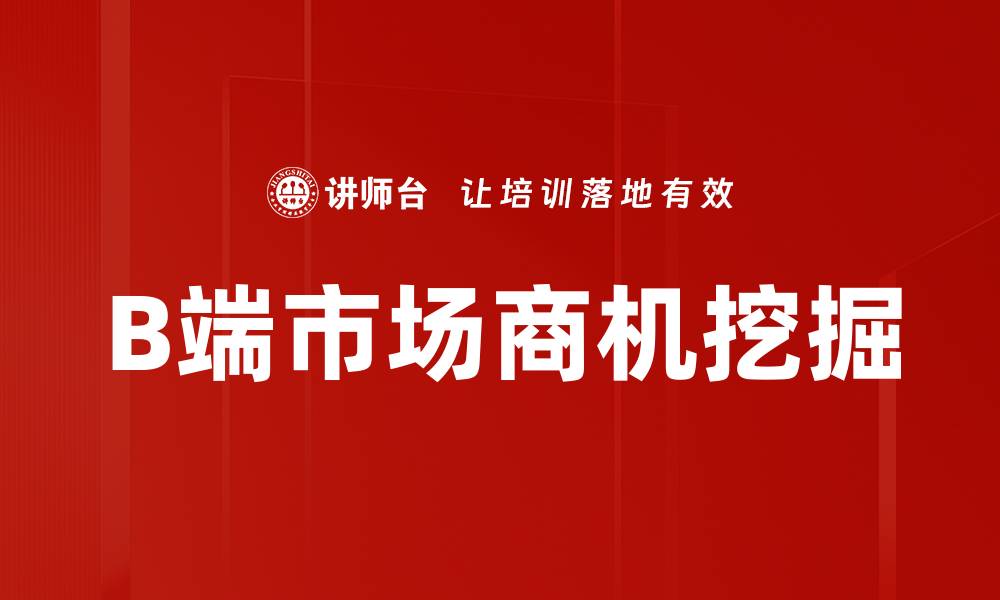 文章深度解析B端市场的潜力与发展趋势的缩略图